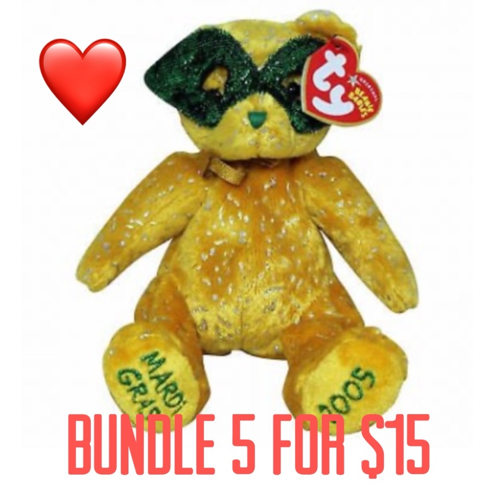 ❤️5 for $15❤️ 2005 Masque the Bear Beanie Baby